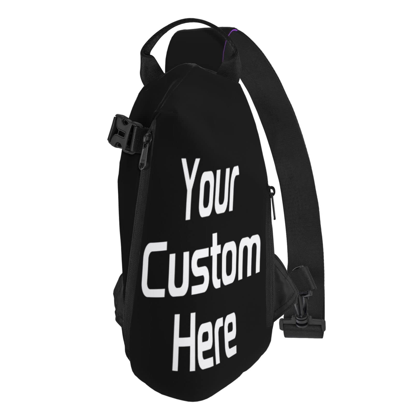 Custom Sling Bags Custom Crossbody Chest Bag Your Own Add Your Design Sport Shoulder Crossbody Bag Customized Gifts Customized Gifts Personalized Photo Gifts Custom Gifts For Men, Black-9