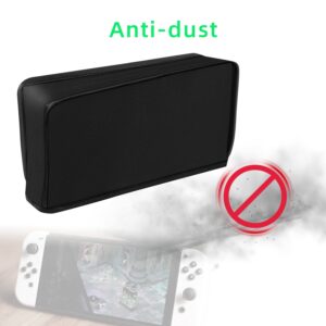 Mcbazel Switch/Switch OLED Dust Cover, Anti Scratch Protective Case Waterproof Cover Sleeve for Switch/Switch OLED Charging Dock - Black