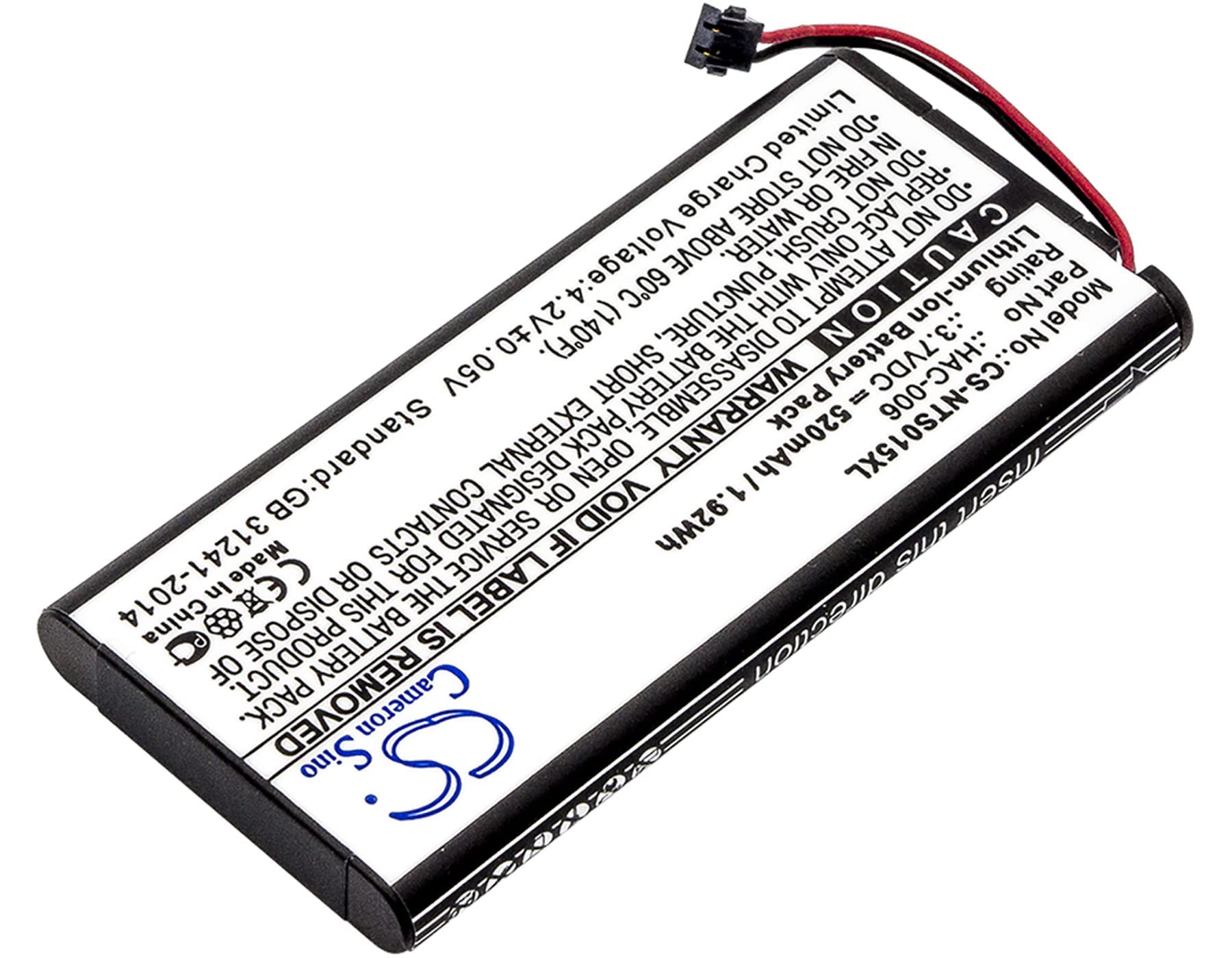 Cameron Sino Battery for Nintendo HAC-015, HAC-016, HAC-A-JCL-C0, HAC-A-JCR-C0, Switch Controller PN:Nintendo HAC-006, HAC-BPJPA-C0 520mAh / 1.92Wh