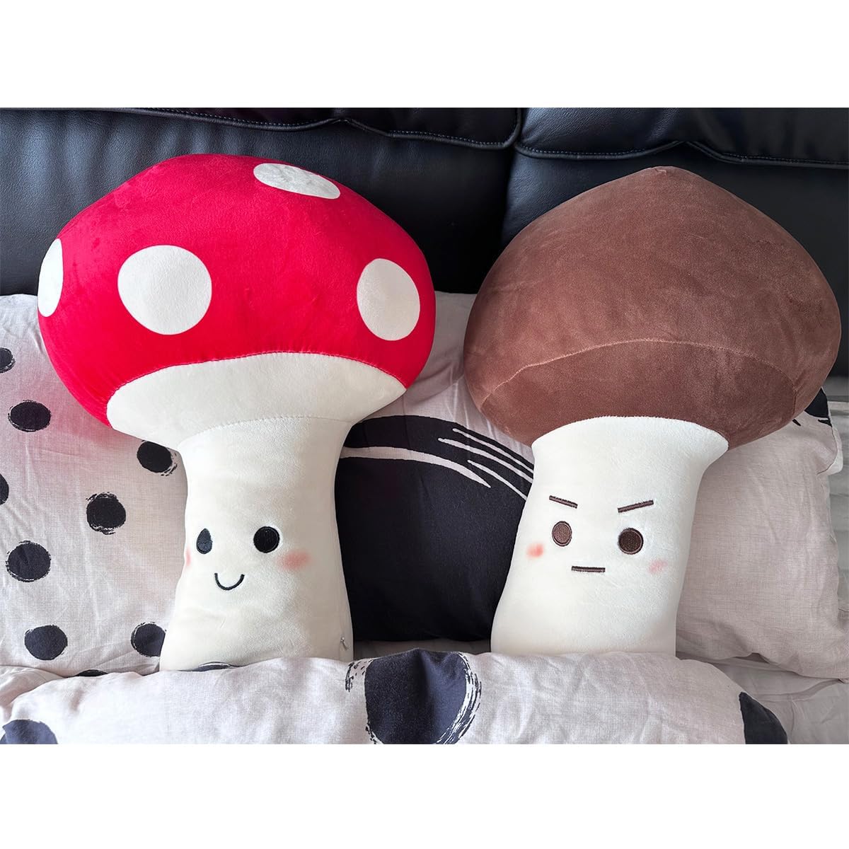 Hofun4U Mushroom Plush Pillow, Mushroom Stuffed Plush, Mushroom Plush Body Pillow Home Decoration Birthday for Kids Adults (Red,35 inch)