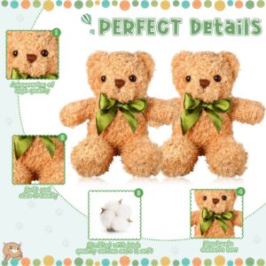 9 Pieces Cute Bear Stuffed Animals, 10 Inch Soft Plush Stuffed Bears Toy Bulk with Bow Tie for Kids Boys Girls Graduation Baby Shower Christmas Birthday Party Gift Favors (Golden)