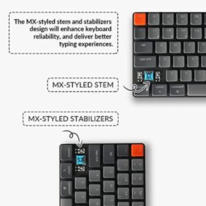 Keychron K3 75% Layout Bluetooth Wireless Mechanical Keyboard, Ultra-Slim 84 Keys/USB C/White Backlit/Low Profile Gateron Brown Switch/N-Key Rollover, Gaming Keyboard for Mac Windows, Version 2