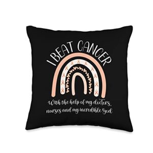 uterine cancer survivor end chemo i beat cancer endometrial throw pillow