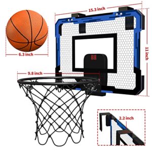 QDRAGON Mini Basketball Hoop, Over The Door for Indoor, with 3 Balls/Inflator/Breakaway Rim, Toy Gifts for Kids and Adults