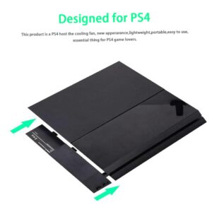 CurcKua Console Cooler PS4 Cooling Fan Temperature Control 5 Fan Heat Exhaust Fan for 4 Console Black.