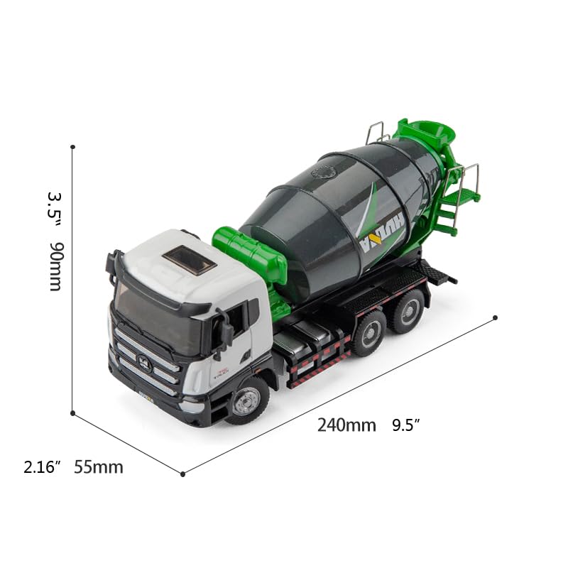 Gemini&Genius Construction Vehicle Cement Truck Toys for Kids, Heavy Duty Cement Mixer Truck for Pretend Play, 1/50 Scale Diecast Alloy Truck Vehicles Toy for Kids