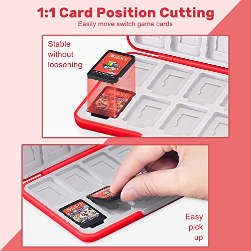 Jusy Game Card Case for Nintendo Switch, with 24 Game Card Slots and 24 Micro SD Card Slots, Spider Portable Protective Storage Case (Cobweb)