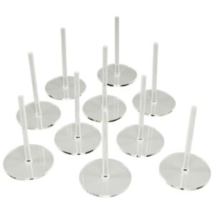 litko 32mm circle flight stands with 2-inch pegs, 1.5mm clear (10)