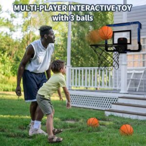 QDRAGON Mini Basketball Hoop, Over The Door for Indoor, with 3 Balls/Inflator/Breakaway Rim, Toy Gifts for Kids and Adults