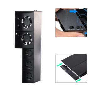 CurcKua Console Cooler PS4 Cooling Fan Temperature Control 5 Fan Heat Exhaust Fan for 4 Console Black.