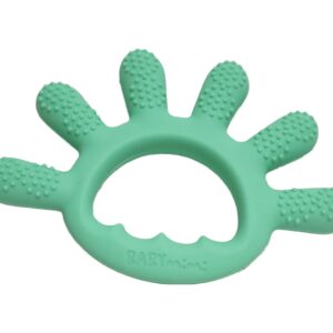 BABYmimi Silicone Teether - Finger-Shaped Organic Baby Teether Toys to Chew On - for Teething Relief, Babies - Pastel-Colored Fruit Design, Rising Dots - Food-Grade Material - BPA Free