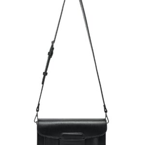 Daisy Rose Cross Body Bag with Magnet Closure - PU Vegan Leather Shoulder Bag - BLACK