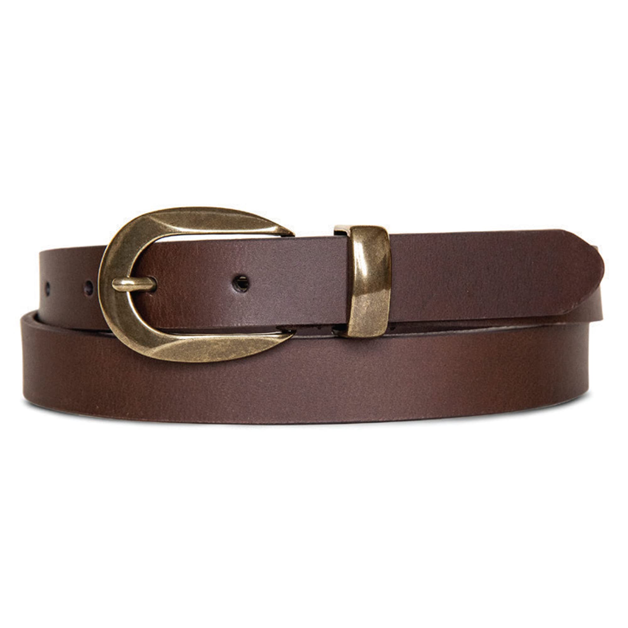 Lucky Brand Women Leather Bold Fashion Statement Belts, Sculpted Buckle-Brown, L (31-33")