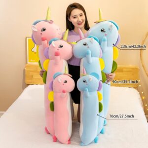 Unicorn Plush Pillow Long Soft Unicorn Body Pillow Big Unicorn Stuffed Animal Toys Cute Large Hugging Pillow Kawaii Toy for Kids Girls Children Baby Shower Birthday Valentine(Pink, 70cm/27.5Inch)