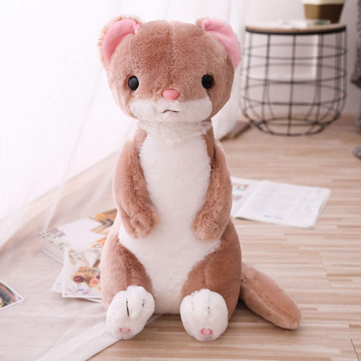 ROSIHA Ferrets Plush Toys, Kawaii Stuffed Animal Doll Pillow 20 '' Birthday Christmas Fiesta Gift (Brown)