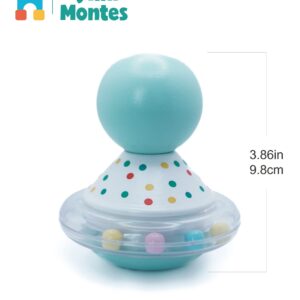 Mini Montes Wooden Tumbler Wobble Spin Pull Toy, Montessori Toys for 1 Year Old, Toys for 1 Year Old Boy Girl, Toys for Ages 0-2, Baby Toys, Sensory Toys, Tummy Time Toys, Gifts for Kids