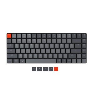 keychron k3 75% layout bluetooth wireless mechanical keyboard, ultra-slim 84 keys/usb c/white backlit/low profile gateron brown switch/n-key rollover, gaming keyboard for mac windows, version 2