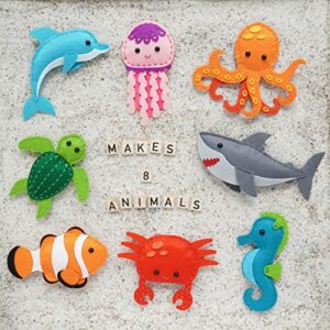 Craftorama Sewing Kit for Kids, Fun and Educational Sea Animal Craft Set for Boys and Girls Age 7-12, Sew Your Own Felt Animals Craft Kit for Beginners, 165 Piece Set