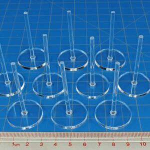 LITKO 28mm Circle Flight Stands with 2-inch pegs, 3mm Clear (10)