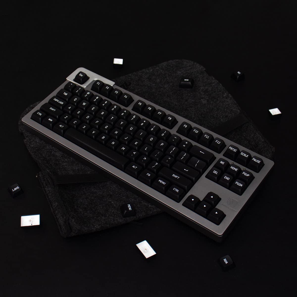 Black Keycaps Doubleshot MSA Profile 150 Keys Custom Keycaps for 61/64/68/84/87 Mechanical Gaming Keyboards