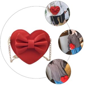 VALICLUD 2 Pcs Heart-shaped Crossbody Bag Makeup Bag Girl Crossbody Bag Heart Shaped Bag Heart Shape Cross-body Bag Sling Handbag Cosmetics Bag Heart Chain Bag Travel Pretty Fashion Bag Pu