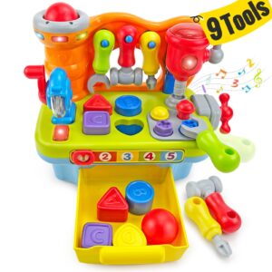 toys for 1 year old boy toys, 9 in 1 multifunction music workbench baby boy toys for 1 + year old boy 2 year old boy toys baby toys 12-18 months with 123,shape,color, 1 year old toys boy birthday gift