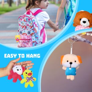 100 Pack Mini Plush Animals Toys Set Small Stuffed Animals Toys Small Animal Plush Keychain Set for Valentine Easter Party Carnival Prizes Classroom Rewards Goody Bags Filler, 27 Random Style