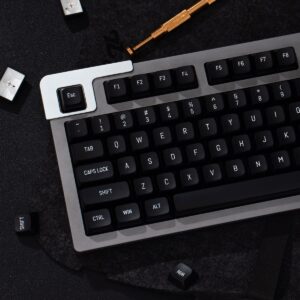 Black Keycaps Doubleshot MSA Profile 150 Keys Custom Keycaps for 61/64/68/84/87 Mechanical Gaming Keyboards