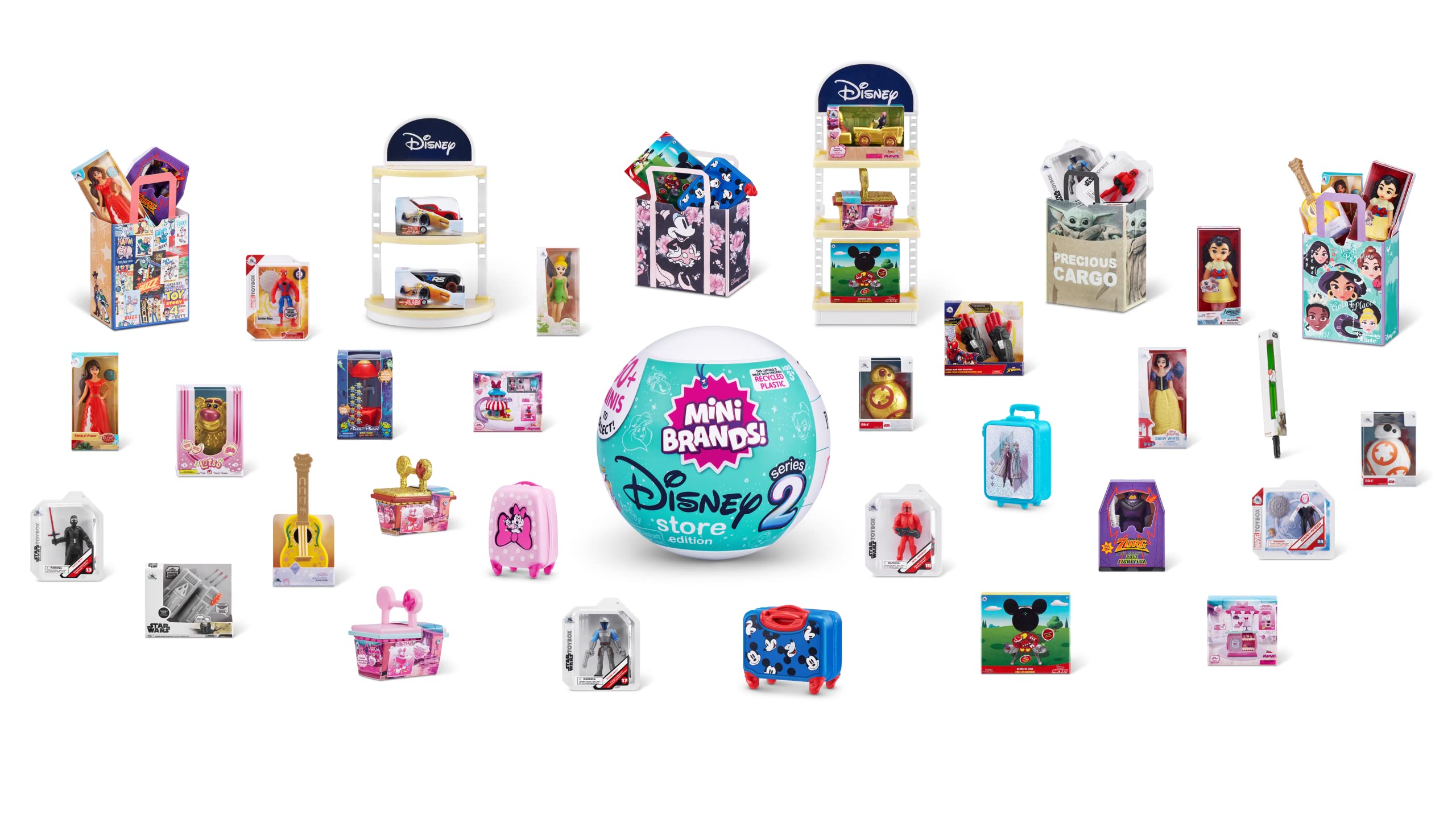 5 Surprise Disney Mini Brands Series 2 Collector's Kit by ZURU (3 Capsules + 1 Collector's Case) Amazon Exclusive Mystery Capsule Real Miniature Brands Collectibles