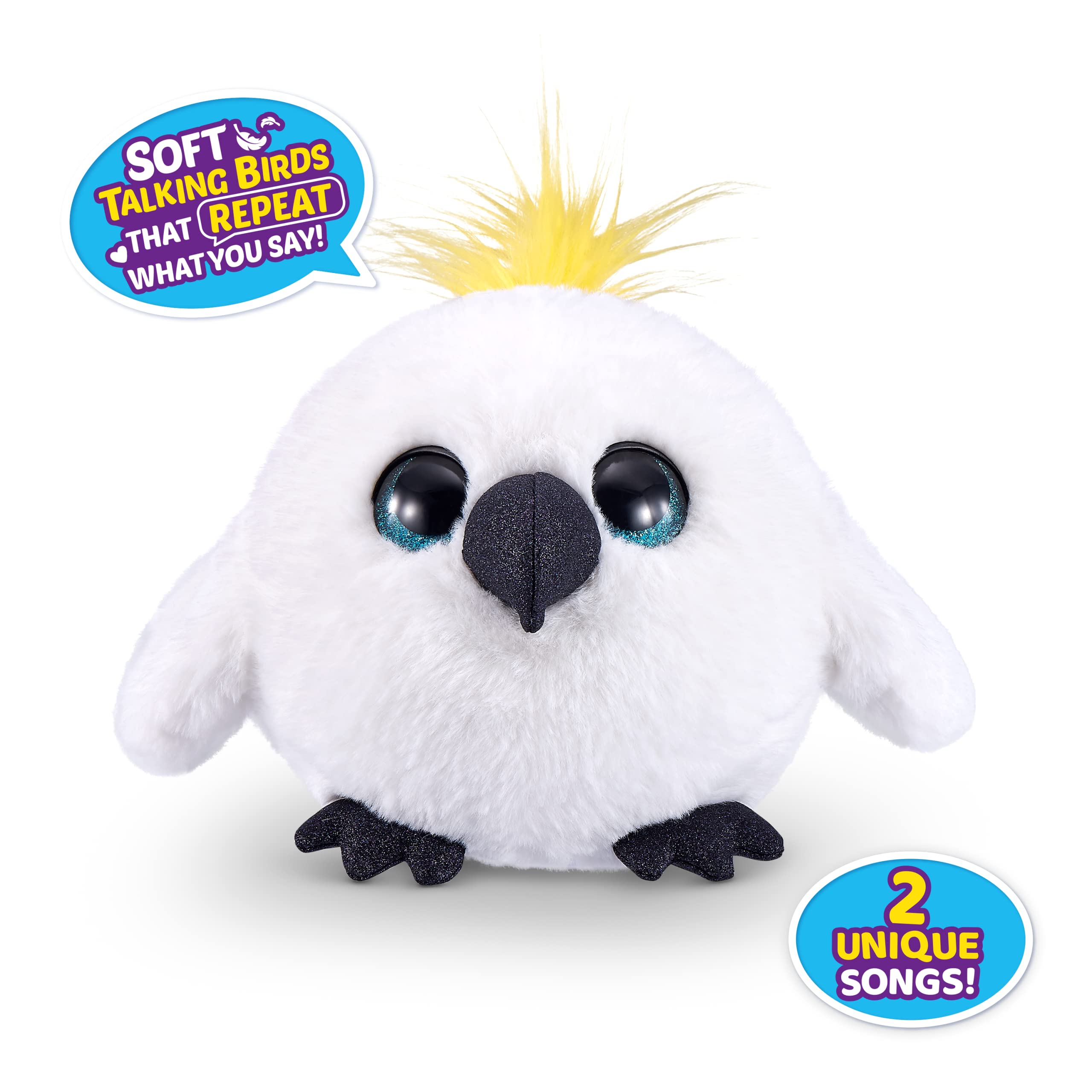 Pets Alive Chirpy Birds (White Cockatoo) by ZURU, Electronic Pet That Speaks, Giant Surprise Egg, Stickers, Comb, Fluffy Clay, Bird Animal Plush for Girls