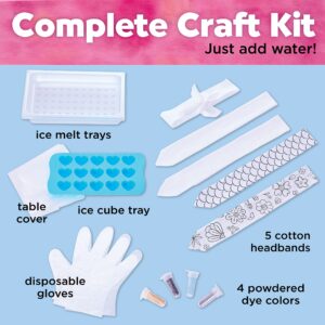 Creativity for Kids Ice Dye Headbands Craft Kit - Create 5 DIY Tie Dye Headbands, Arts and Craft Tie Dye Kit, Gifts for Kids Age 7, 8-12+