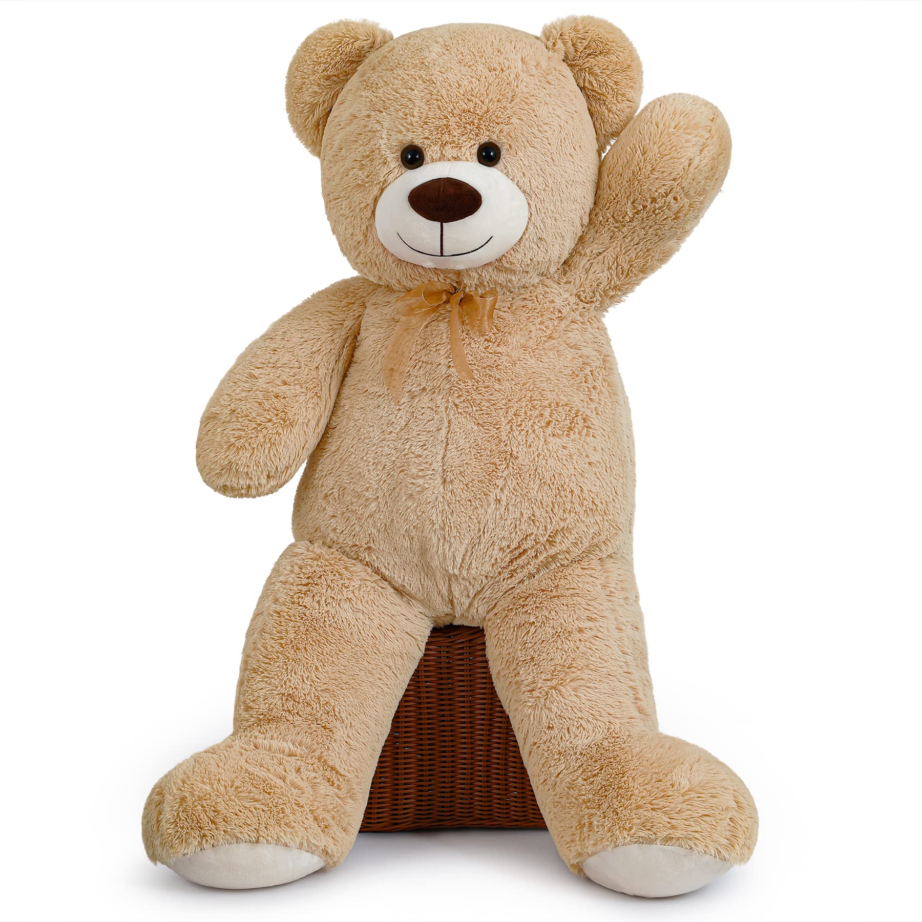 XXL Teddy Bear 43 inch Giant Plush Bears Cute Stuffed Animal Plush Toys 110cm Large Bear Cuddly Doll Gift for Kids Boys Girls Birthday Christmas Valentine's Day (3.6ft / 43.3inch, Light Brown)