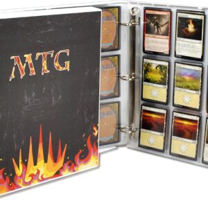 UniKeep Card Storage Case for Magic The Gathering Game with 20 Playing Card Pages - Holds up to 360 MTG Cards (Flames)