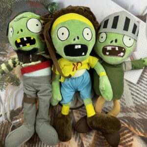 JHESAO 3 PCS Plants and Zombies Plush Zombies Sets Toy Captain Zombie, 1 2 Stuffed Soft Knight Zombies Doll, Football Zombies PVZ Plush Figure Doll New