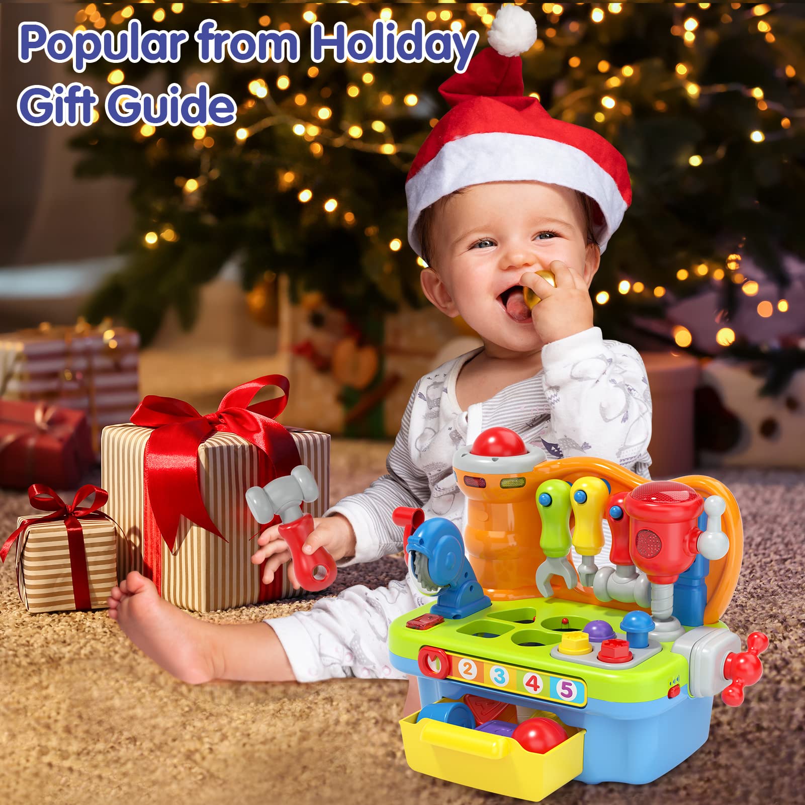 Toys for 1 Year Old Boy Toys, 9 in 1 Multifunction Music Workbench Baby Boy Toys for 1 + Year Old Boy 2 Year Old Boy Toys Baby Toys 12-18 Months with 123,Shape,Color, 1 Year Old Toys Boy Birthday Gift