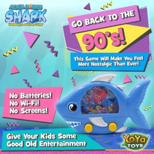 YoYa Toys Aqua Rings Shark Handheld Game for Kids - Retro Toys and Nostalgic Car Activities for Kids - Portable Road Trip Toys and Calming Travel Games - Great Shark Toys Gift and Party Favors