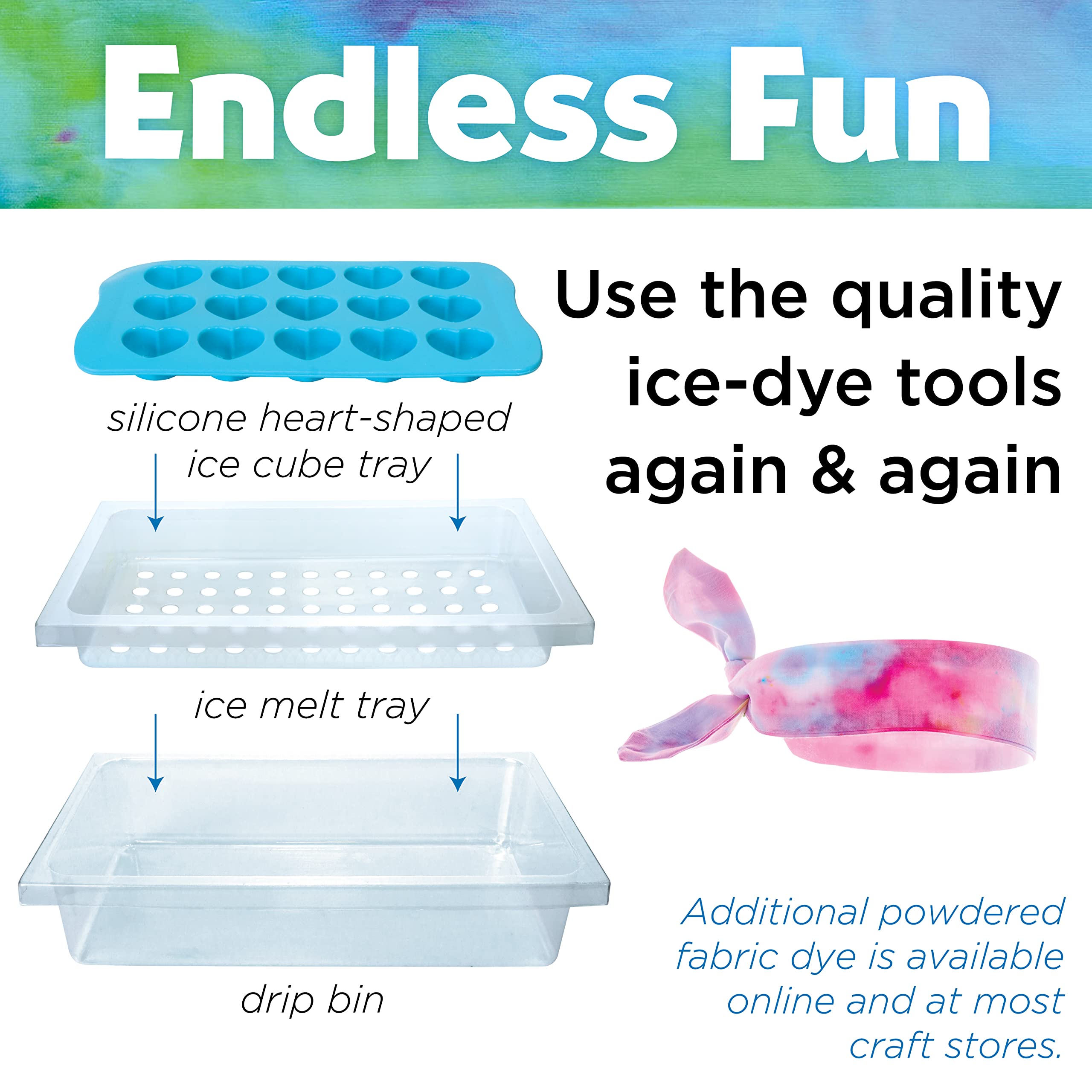 Creativity for Kids Ice Dye Headbands Craft Kit - Create 5 DIY Tie Dye Headbands, Arts and Craft Tie Dye Kit, Gifts for Kids Age 7, 8-12+