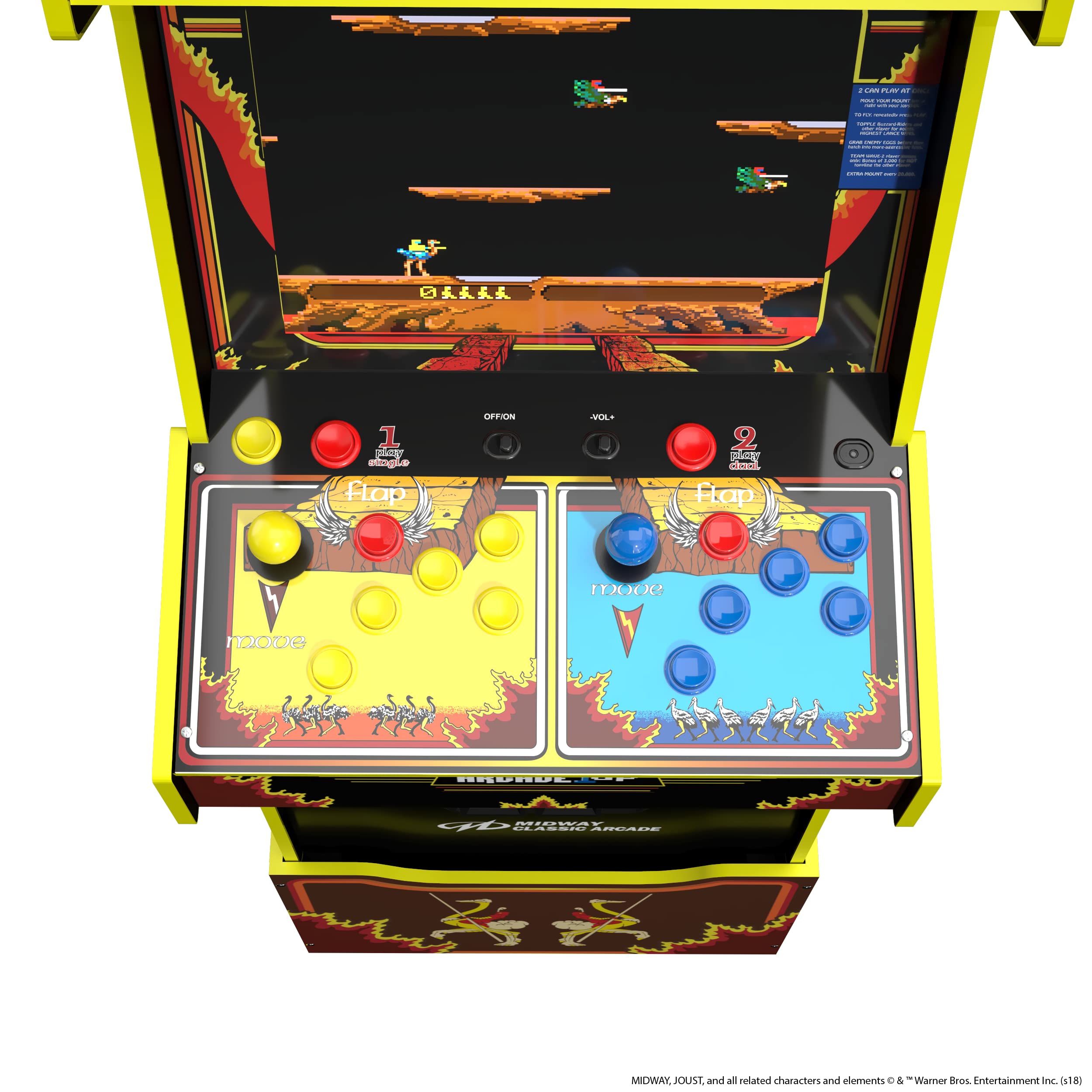 ARCADE1UP Joust 14-in-1 Midway Legacy Edition Arcade with Licensed Riser and Light-Up Marquee - WiFi