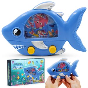 yoya toys aqua rings shark handheld game for kids - retro toys and nostalgic car activities for kids - portable road trip toys and calming travel games - great shark toys gift and party favors