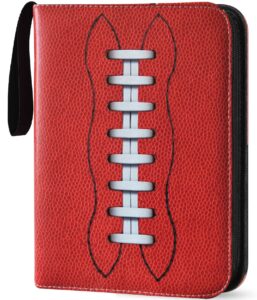 pkmlife football card binder, 4 pocket baseball trading card binder storage protectors, card holder sleeves for sports cards and basketball and hockey cards, 50 pages put up to 400 cards (football)