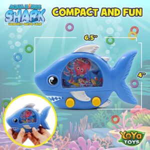 YoYa Toys Aqua Rings Shark Handheld Game for Kids - Retro Toys and Nostalgic Car Activities for Kids - Portable Road Trip Toys and Calming Travel Games - Great Shark Toys Gift and Party Favors