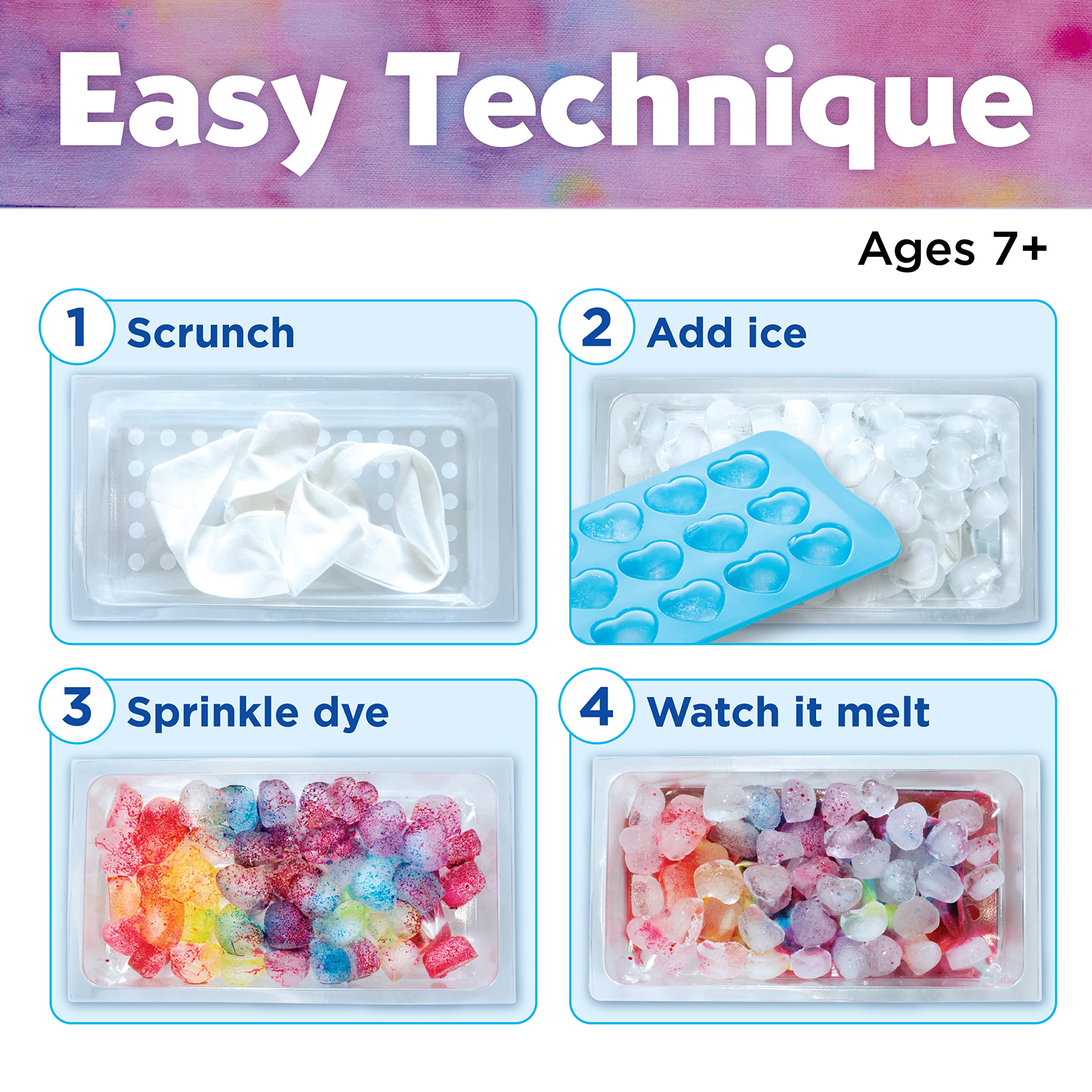 Creativity for Kids Ice Dye Headbands Craft Kit - Create 5 DIY Tie Dye Headbands, Arts and Craft Tie Dye Kit, Gifts for Kids Age 7, 8-12+