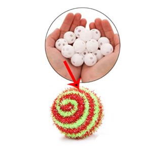 Iceyon 40pcs Rattle Box Repair Toy,Rattle Balls Mixed for Sewing in Noise Maker Insert Pet Baby Toys(20pcs 24mm+20pcs 28mm)