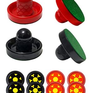 Joovon Air Hockey Pucks and Paddles, Non-Slip Strikers and Dynamic Air Hockey Pucks,Air Hockey Paddles for Adults and Kids,Replacement Accessories for Air Hockey Tables (Red and Black)