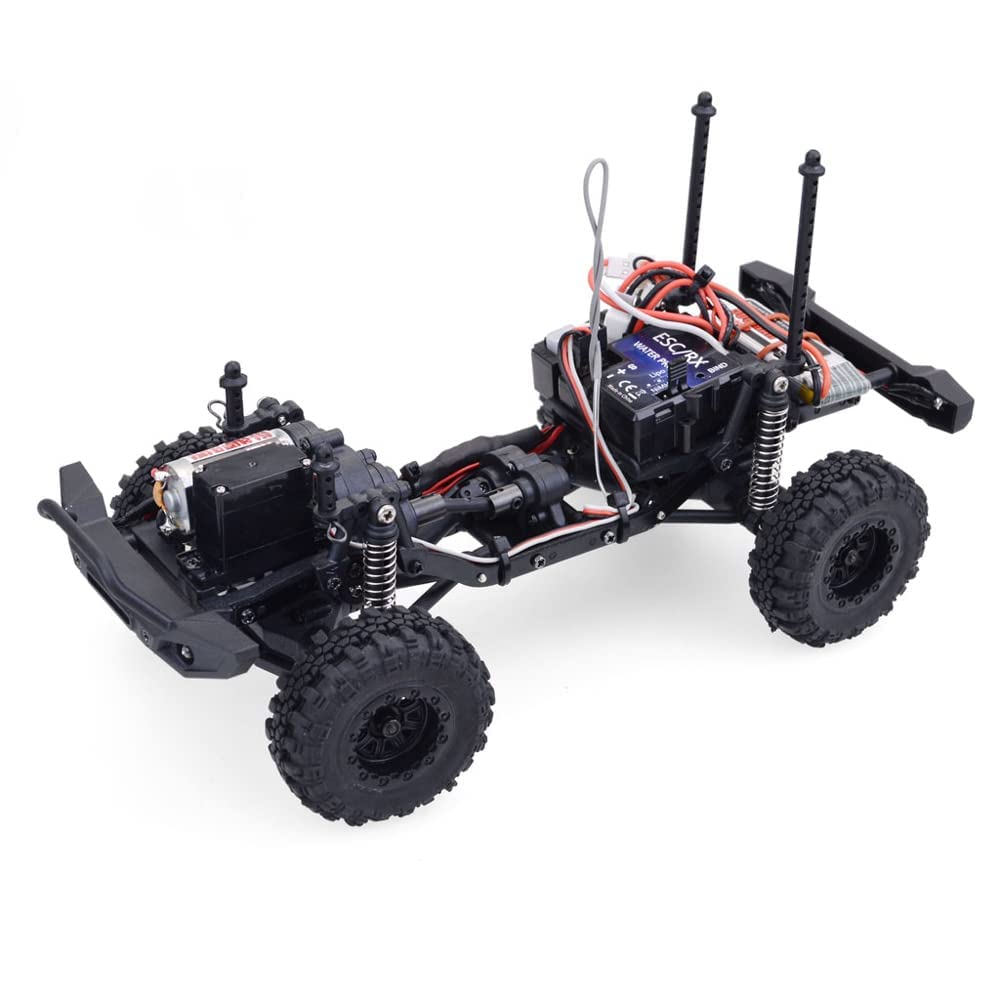 QAQQVQ 1:24 Scale Mini Remote Control Car, 4WD High Speed All Terrains Electric Toy Off Road RC Monster Vehicle Truck Crawler for Boys Kids and Adults