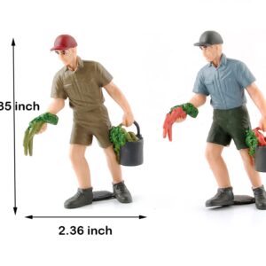 Hiawbon 26 Pcs Farmer People Action Figures Realistic Miniature Hand Painted Rider Figurines for Birthday Gifts