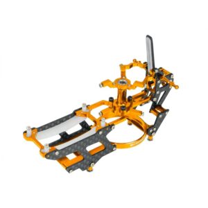 microheli aluminum/carbon fiber main frame (gold) - omp hobby m1