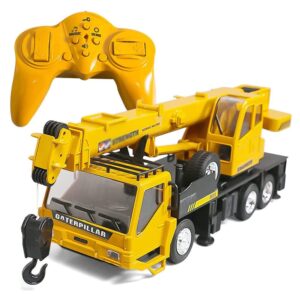 QAQQVQ RC Crane Truck Toy, 2.4G Remote Control Car Toy RC Construction Vehicles with Lights and Sound, Gifts for Kids 8 Years Old and Up