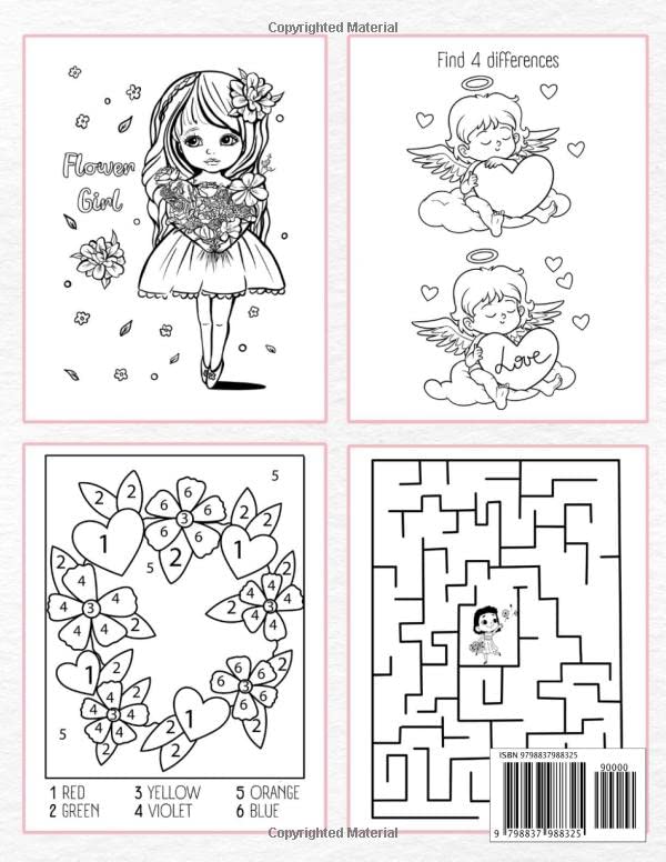 Flower Girl Coloring & Activity Book: Wedding Coloring and Activity Book for Little Kids (Wedding Kid Entertainment)