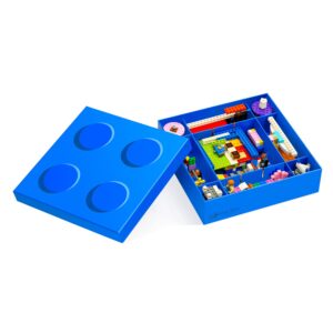 blue lake ecolife storage box for storing lego toys recyclable plastic free toys crafts storage organizer for kids environmentally friendly (blue)